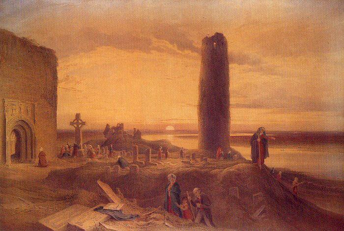 Petrie, George The Last Circuit of Pilgrims at Clonmacnoise oil painting picture